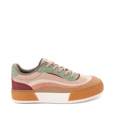 Womens Rocket Dog Carson Color-Block Sneaker - Taupe / Sage Retro Multicolor Sneakers With Gum Sole, Trendy Multicolor Canvas Sneakers, Retro Color Block Sneakers For Spring, Retro Multicolor Synthetic Sneakers, Retro Spring Color Block Sneakers, Trendy Textile Sneakers With Rubber Waffle Outsoles, Retro Canvas Sneakers For Spring, Rocket Dog Shoes, Rocket Dog