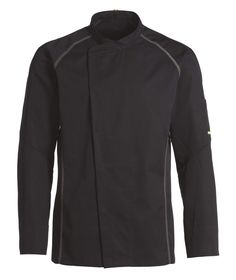 If you’re looking for unsurpassed quality and stylish, modern design, look no further than the Kentaur Unisex Chef/Waiter’s Jacket. Constructed of durable jersey, this sporty chef jacket will keep you cool while standing up to the rigors of the most demanding kitchen and FOH shifts. You’ll enjoy: 65/35 recycled poly cotton blend to enhance machine wash-ability Fashion-forward, sporty design that conveys the image of a modern hospitality professional A stylish stand-up collar with functional coll Professional Black Winter Outerwear, Black Long Sleeve Functional Outerwear, Modern Black Long Sleeve Outerwear, Professional Fitted Black Outerwear, Fitted Black Professional Outerwear, Fitted Professional Black Outerwear, Black Fitted Professional Outerwear, Professional Long Sleeve Black Outerwear, Professional Black Long-sleeve Outerwear