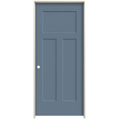 a blue door on a white background