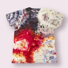 Ice dyed tee in red, black, and white. Unisex Large. Ice Tie Dye, Red Lion, Ice Dyeing, Tee Shirt, Gender Neutral, Tie Dye, Tee Shirts, Bathing Beauties, Adult Outfits