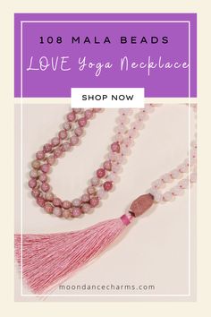 108 Mala beads Yoga Necklace. In this Mala, Rose Quartz, the stone of love, and Rhodonite are the perfect stone combination that helps to activate the heart's power and assist in healing emotional wounds. The mala of self-love and Healing. Get inspired by the meaning of the mala beads and check out our mala necklace collection. Malas and meditation go hand in hand. Malas help you to enhance your spirituality. We offer a variety of meditation tools, Japa mala 108 beads and 27. Check our website> Holistic Yoga Jewelry With 108 Beads, Pink Spiritual Crystal Necklace For Meditation, Spiritual Pink Crystal Necklaces For Healing, Rose Quartz Necklace With Gemstone Beads For Meditation, Adjustable Spiritual Beaded Necklace With Heart Beads, Spiritual Jewelry With 108 Beads For Yoga, Spiritual 108 Beaded Jewelry For Yoga, Holistic Jewelry With 8mm Beads For Yoga, Holistic Jewelry With 108 Beads For Gift