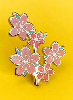 Cherry Blossom Branch Brooch Hard Enamel Pin Badge Cherry - Etsy Spring Brooch Pins As Gifts, Spring Flower Enamel Pin Gift, Spring Flower Enamel Pin As A Gift, Spring Flower Enamel Pin For Gift, Spring Gift Enamel Pin, Blossom Branch, Cherry Blossom Branch, Enamel Pin Badge, Hard Enamel Pin