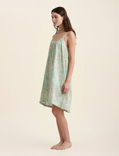 Our sumptuously soft cotton is made to wear night after night. With it's lustrous feel against your skin, you'll never want to wear anything else.• 100% Cotton (sateen finish)• Vintage floral print• Silky soft hand feel• Side seam pockets• Adjustable straps• Scoop neck midi nightie• Pairs perfecting with my matching robeOur model is a size US4 and wears a small in these images. Printed Summer Sleepwear For Bedtime, Summer Cotton Nightgown For Loungewear, Green Spring Sleepwear For Bedtime, Green Cotton Spring Sleepwear, Green Cotton Sleepwear For Spring, Floral Print Summer Sleepwear For Loungewear, Cotton Floral Print Nightgown For Loungewear, Summer Floral Print Sleepwear For Loungewear, Floral Print Sleepwear For Summer Loungewear