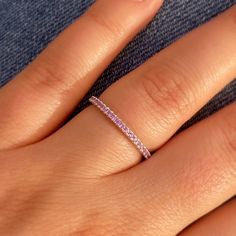 Pink Sapphire Wedding Band, Natural Pink Sapphire Micro Pave Ring, 14K White Gold Stacking Pink Sapphire Band, Valentines Day Gift for Her Band Valentines, Pink Sapphire Wedding Band, Pink Sapphire Band, Micro Pave Ring, 14k Gold Wedding Band, Sapphire Wedding Band, Sapphire Band, Pink Sapphire Ring, Sapphire Wedding