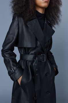 Coat With Belt, Women Crafts, Fitted Coat, Wool Coats, Leather Trench, Black Down, Double Breasted Trench Coat, Coat For Women, Leather Trench Coat