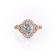 The Halo Stephanie RG OV Oval Engagement Ring Settings, Colored Engagement Rings, Lab Diamond Engagement Ring, Rose Gold Wedding Bands, Engagement Rings Round, Yellow Gold Engagement Rings, Engagement Rings Oval, Love Style, Jewelry Online Shopping