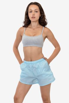 RNF314 - Women's Nylon Track Shorts Sporty Crop Top With Built-in Shorts, Sporty Pajama Shorts For Summer, Sporty High-waisted Pajama Shorts For Summer, Summer Athleisure High-waisted Pajama Shorts, Athleisure Shorts With Short Inseam For Summer, Summer Athleisure Shorts With Short Inseam, Athleisure Pajama Shorts For Summer, Summer Gym Athletic Shorts, Summer Gym Shorts With Built-in Shorts