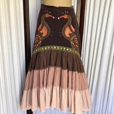 Never Wear! Still Have A Tags! Very Unique And Stunning. Not Possible To Find Same One! Boho Embroidery, Embroidery Skirt, Owl Wall Art, Owl Wall, Ponies, Vintage Boho, Miss Me, Womens Skirt, Embroidery