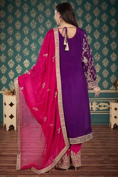 Elevate your evening attire with our Partywear Suit D-234. Featuring exquisite sequin and thread embroidery, this suit exudes sophistication and luxury. Command the attention of the room and make a statement with this exclusive piece. Elegant Semi-stitched Purple Sets, Formal Georgette Sets With Intricate Embroidery, Semi-stitched Purple Georgette Palazzo Set, Semi-stitched Purple Sharara With Resham Embroidery, Unstitched Bollywood Suits With Dupatta, Festive Bollywood Suit With Dupatta, Purple Long Sleeve Sharara With Intricate Embroidery, Traditional Festive Georgette Suits, Semi-stitched Purple Anarkali Unstitched Suit