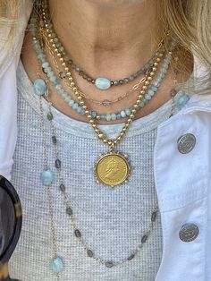 AQUAMARINE GOLD NECKLACE - NUGGETS – POSHMIRA Eternal Youth, Nugget Necklace, Aqua Marine, Good Luck, Aquamarine, Gold Chains, Jewelry Shop, Letting Go, Gold Necklace