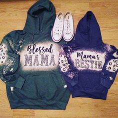 Mama's Bestie Distressed Hoodie, Leopard patch hoodie, unisex fit, soft feel Distressed Shirts, Bleach Shirt Diy, Bleach Hoodie, Second Income, Distressed Hoodie, Patch Hoodie, Sublimation Shirts, Bleached Tees, Mama Hoodie