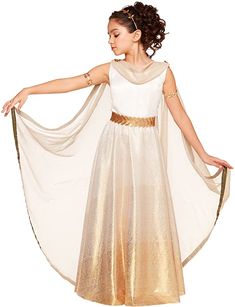 Athena Costume, Goddess Halloween Costume, Goddess Halloween, Greek Dress, Greek Costume, Goddess Outfit, White Gold Dress, Greek Goddess Costume, Holloween Costume