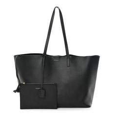 This is an authentic SAINT LAURENT Calfskin Large Shopping Tote in Black.This chic tote is crafted of supple calfskin leather in black. The shoulder bag features long strap handles attached to a wide-open top, revealing a black suede leather interior with a matching removable pouch. Shopping Tote, Open Top, Leather Interior, Black Suede, Suede Leather, Calf Skin, Saint Laurent, Handles, Pouch