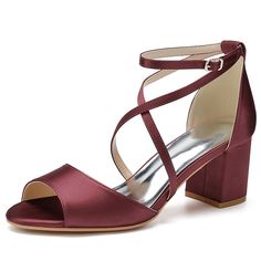 Category:Wedding Shoes,Sandals; Upper Materials:Satin; Embellishment:Buckle; Heel Type:Chunky Heel; Gender:Women's; Toe Shape:Open Toe; Type:Bridesmaid Shoes,Bridal Shoes,Wedding Sandals; Heel Height(inch):2-3; Outsole Materials:Rubber; Occasion:Party; Closure Type:Ankle Strap; Listing Date:11/01/2021; Production mode:Self-produce; 2024 Trends:Ladies Shoes Valentines Gifts; Foot Length:; Foot Width:; Size chart date source:Provided by Supplier.; US Size:null; UK Size:14.5; EU Size:50 Summer Wedding Satin Shoes, Low Heel Satin Wedding Shoes For Summer, High Heel Satin Sandals For Wedding, Summer Wedding Shoes Satin Closed Toe, Summer Wedding Shoes In Satin With Closed Toe, Satin Open Heel Wedding Sandals, Wedding Satin Sandals With Open Heel, Summer Satin Wedding Shoes With Closed Toe, Satin Open Heel Sandals For Wedding