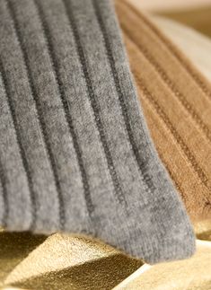 Women's Ribbed Short 75% Cashmere Sock in Camel and Light Grey Yarn Spinner, Elegant Lifestyle, Cashmere Socks, Italian Alps, Ribbed Shorts, World Class, Our World, The House, Camel