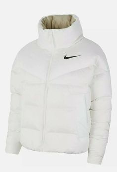 Nike Women's Sportswear Down Fill Jacket Therma-Fit White CU5813-100 Size L Lrg. Nike Coats Women, Sporty Fitted Outerwear For Outdoor Activities, Sporty Puffer Outerwear With Long Sleeves, Sportswear Puffer Jacket For Outdoor Activities, Winter Sports Long Sleeve Puffer Jacket, Winter Sports Long Sleeve Outerwear, Winter Sports Activewear, Functional Long Sleeve Winter Sport Coat, Nike Moisture-wicking Outerwear For Sports Season