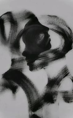 a black and white drawing of a woman's face