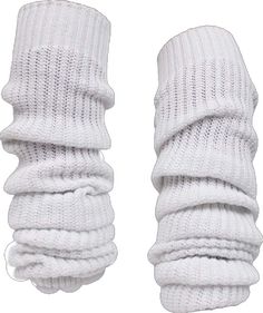 Casual One Size Acrylic Socks, Thick Acrylic Casual Socks, Casual Stretch Acrylic Socks, Casual Knitted Footless Socks, Casual Elastic Footless Socks, Thick Knitted White Socks, Trendy Knitted Stretch Socks, Casual Thick White Socks, White Thick Casual Socks