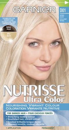 Garnier Nutrisse Ultra Color Permanent Haircolour Intense Hair Color Number Chart, Hair Etching, Blonde Hair At Home, Box Hair Dye, Hair Color Swatches, Hello Hair, Revlon Color, Pearl Blonde