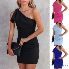 Lasaky - Elegant One-Shoulder Party Dress with a Sensual Touch Spring Off-shoulder Bodycon Dress For Party, Evening Party Strapless Off-shoulder Dress, Off-shoulder Flirty Bodycon Dress For Formal Occasions, Off-shoulder Bodycon Dress For Evening Party, Off-shoulder Dress For Night Out And Party Season, Off-shoulder Dress For Night Out Party Season, Off-shoulder Dress For Night Out During Party Season, Chic One-shoulder Party Mini Dress, Chic One-shoulder Bodycon Party Dress