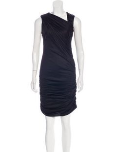 Black Christian Cota ruched sleeveless knee-length dress with asymmetrical neck and concealed zip closure at side. Includes tags. 
Fit:Dresses by Christian Cota typically fit true to size. Fabric Tags, Knee Length Dress, Fitted Dress, Knee Length, Cocktail Dress, Dress Outfits, Formal Dresses, Tags, Clothes For Women