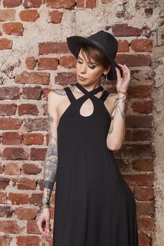 "♥ EXPRESS worldwide shipping - buy your favorite piece today and wear it within just 1-3 days upon shipping ♥ This beautifully tailored black gothic dress will make you feel like a true underground princess. Minimalist design, gorgeous criss-cross double straps, and floor-length are just some of the piece's magical features. We thought about your comfort as well - stretchy fabric and every girl's favorite dress hack - pockets! Be Love ♥♥ ♥ Available sizes: XS - XL For more info, check my Size C Black Grunge Dress For Alternative Fashion, Black Witchy Dress For Alternative Fashion, Grunge Black Dress For Halloween, Black Grunge Mini Dress For Halloween, Black Emo Mini Dress For Alternative Fashion, Emo Black Mini Dress For Alternative Fashion, Black Emo Dress For Night Out, Emo Style Black Mini Dress For Alternative Fashion, Grunge Black Mini Dress For Alternative Fashion