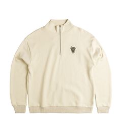 Elevate your casual wardrobe with the Castles Half-Zip Sweatshirt. Crafted from 100% premium cotton, this sweatshirt offers exceptional comfort and breathability. The half-zip closure adds versatility and ease of layering, while the relaxed fit ensures a perfect casual look. Featuring the iconic embroidered Medusa logo on the chest, this piece combines streetwear style with a touch of sophistication. Ideal for pairing with jeans or joggers, this sweatshirt is a must-have for any fashion-forward individual. Key Features: 100% premium cotton Half-zip closure Relaxed fit Embroidered Medusa logo Add this stylish and comfortable sweatshirt to your wardrobe for an effortlessly cool look. Cotton Half-zip Relaxed Fit Hoodie, Cotton Half-zip Hoodie With Relaxed Fit, Casual Fleece Half-zip Sweats, Casual Half-zip Fleece Sweats, Casual Relaxed Fit Half-zip Sweats, Fleece Half-zip Top With Zipper Closure, Half-zip Fleece Top With Zipper Closure, Fleece Half-zip Top, Half-zip Sweatshirt With Zipper For Loungewear