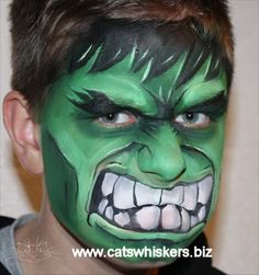 The Hulk face painting design for an article in Illusion magazine by www.catswhiskers.biz Hulk Face Paint, Smash Wallpaper, Hulk Cupcakes, Hulk Comic Art, Hulk Svg, Hulk Drawing, Disney Face Painting, Hulk Birthday Party, Logo Hulk