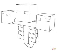 an image of a minecraft coloring page with blocks and boxes on top of each other