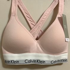 Calvin Klein Modern Cotton Lift Bralette. Pale Pink Color With White & Black Trim. Lightly Padded. Size S. Nwt. Calvin Klein Outfits, Pink Calvin Klein, Calvin Klein Bralette, Pale Pink Color, Christmas Wishlist, Black Trim, Underwire Bra, Cute Anime Couples, Womens Calvin Klein