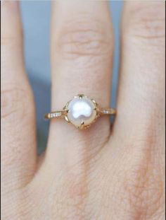 Pinkie Ring, Gold Pinky Ring, Freshwater Pearl Ring, Pearl And Diamond Ring, Ringe Gold, Minimalist Ring, Pinky Ring, Ring Gold, Pearl Ring