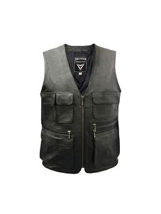 The Trapper is a full leather multi-pocket waistcoat is ideal for all sorts of outdoor pursuits - hunting, orienteering and fishing to name a few. Engineered from premium grade cowhide leather that is robust and hard wearing, is very popular with bikers also. The leather waistcoat is cut longer making it very practical, versatile and comfortable for lots of different uses. It is fully lined and has many pockets of various sizes. A sturdy jacket that is very well crafted and serves a purpose whil Winter Biker Vest With Pockets, Outdoor Leather Vest With Pockets, Fall Biker Vest For Outdoor, Fall Outdoor Biker Vest, Leather Winter Outdoor Vest, Outdoor Leather Jacket With Multiple Pockets, Leather Outdoor Outerwear With Multiple Pockets, Rugged Outdoor Vest With Pockets, Leather Winter Vest With Pockets