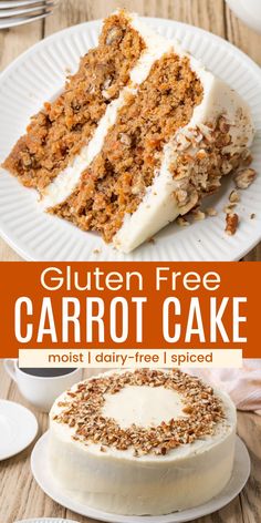 this gluten - free carrot cake is the perfect dessert to make for easter