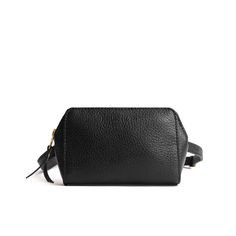 Pebbled--black | Petite bag with top zipper closure and adjustable belt strap Versatile Belt Bag For On-the-go, Versatile Pouch With Adjustable Strap For On-the-go, Everyday Camera Bag With Zipper Pouch, Versatile Bag Strap With Removable Pouch For Travel, Versatile Everyday Crossbody Belt Bag, Versatile Travel Bag Strap With Removable Pouch, Black Leather Bag Strap For On-the-go, Versatile Soft Leather Crossbody Belt Bag, Versatile Soft Leather Belt Bag For Everyday