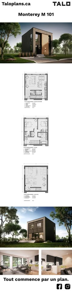 plan de maison Moderne House Balcony Design, Seni Dan Kraf, Architect Design House, House Construction Plan, Model House Plan