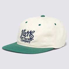 The Vans Type Low Unstructured Hat is a 5-panel cap featuring an embroidered Vans script lettering logo on the front. 100% Cotton fabric 5-panel curved bill jockey hat Direct embroidery Jockey Hat, Embroidered Vans, Vans Store, Lettering Logo, Script Lettering, Letter Logo, White Green, Sale Items, Cotton Fabric