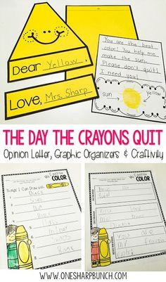 the day the crayons quit out on this graphic organizer and craftivity project