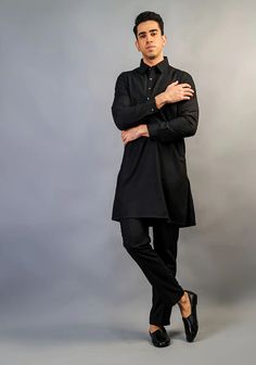 Classic 2 pieces Shalwar Kameez suit Ready made Kameez Shalwar Simple and Amazing Kameez with Shalwar Stitched Fancy Kurta Ensemble Close Cuff Sleeves Premium Imported Fabric Finest Stitched Formal Black Sherwani With Straight Kurta, Formal Black Sherwani With Straight Shape, Black Churidar For Eid, Semi-formal Kurta For Eid With Traditional Drape, Black Dabka Sherwani Straight Kurta, Traditional Drape Kurta For Eid And Semi-formal Occasions, Black Unstitched Sherwani In Straight Kurta Style, Traditional Drape Kurta For Semi-formal Eid, Traditional Drape Kurta For Semi-formal Eid Celebrations