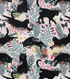 Width: 44 InchesContent: 100% CottonCare: Machine Wash Gentle Cold, Non - Chlorine Bleach, Tumble Dry Low, Cool IronImported Tie Bandana, Black Cat Lover, Cat Bandana, Novelty Fabric, Cat Fabric, Joanns Fabric And Crafts, Pet Neckwear, Novelty Print, Black Cats