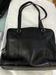 Vintage Coach Double Handle rare leather handbag. The style inside is A9P 9872. The bag is a top side with pouch pockets inside and zipper compartment. The style seems to be Embassy. The bag is 15.75"W, 10.5"L and 3.1 deep. Classic Handheld Business Shoulder Bag, Classic Hobo Business Bag Satchel, Classic Business Satchel Hobo Bag, Classic Business Hobo Satchel Bag, Classic Satchel Shoulder Bag For Shopping, Formal Handheld Hobo Bag With Large Capacity, Classic Business Hobo Bag With Double Handle, Classic Formal Satchel Hobo Bag, Classic Double Handle Hobo Bag For Business