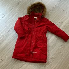 Beautiful Color Coat For Your Next Snow Day! New Without Tags (String From Tag Still Attached) 33” In Length And 19.5” Armpit To Armpit Nwot Universal Thread Red Hooded Trench Utility Snow Jacket Water Repellant Red Winter Outdoor Outerwear, Red Outerwear With Detachable Hood For Fall, Red Fleece-lined Outerwear For Winter, Red Hooded Outerwear With Fleece Lining, Red Winter Outerwear With Detachable Hood, Red Outdoor Parka With Detachable Hood, Red Hooded Parka For Outdoor, Red Long Sleeve Outerwear With Detachable Hood, Red Double-lined Hooded Outerwear For Fall