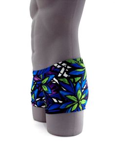 "Designed with a vibrant look sure to turn heads,this men's swimsuit lights up the beach or pool in refreshing style,this eye-catching stretch nylon square cut swimsuit for men stands out for all the right reasons. MADE IN USA PLEASE NOTE: All print fabric designs swimsuits varies, no two are alike. Drawcord waist 7\" Inch Side seams 3/4 inch waist elastic 3/8 inch leg elastic Center seam front pouch" Summer Blue Boxer Briefs For Poolside, Blue Fitted Boxer Briefs For Summer, Summer Fitted Blue Boxer Briefs, Fitted Blue Boxer Briefs For Summer, Fitted Multicolor Boxer Briefs For Summer, Fitted Boxer Briefs For Surfing And Beach Season, Fitted Multicolor Swim Trunks For Swimming, Multicolor Fitted Swim Trunks For Pool, Blue Stretch Boxer Briefs For Beach Season