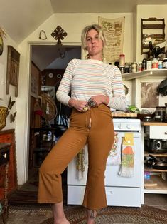 These are the sickest pair of 70's wool tweed like pants  They have been altered for shorter length  Small bells  Western pants  Pockets  Great belt loops  Not itchy at all they are pretty soft  Great vintage condition  No tag with size seems like a small/medium  Measurements taken flat are  Waist: 14.5 in  Hips: 15.5 in  Rise: 11.5 in  Inseam: 23.5 in  Full length: 34 in long  All sales are final  Thanks for checking out Cereal Vintage Thrift  Recycle Reuse Recreate 70s Inspired Wide Leg Pants For Fall, Retro Wide Leg Pants For Fall, 70s Inspired Fitted Pants For Fall, 70s Inspired Full-length Pants For Fall, 70s Inspired Fall Pants, Fitted 70s Inspired Fall Pants, 70s Inspired Fitted Fall Pants, 70s Inspired Full-length Fall Pants, 70s Inspired Stretch Pants For Fall