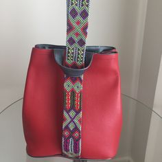 Designed By Cristina Orozco In Rubi Red Leather Can Be Used As A Shoulder Bag Or Handbag Hand Made Embellishment Spacious Inside Great For Traveling Hands Free Handbag Boutique, Designer Handbag, Hands Free, Red Leather, Designer Handbags, Leather Bag, Bags Designer, Hand Made, Bag Lady