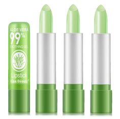 3 Stück Farbe Magic Temperaturänderung verändert Lippenstift, BEEXY Aloe Vera Lippenstift Langlebiger Nahrhafte Moisturizing Lippenbalsam Lipstick Colour, Magic Lipstick, Lipgloss Lips, Pink Cosmetics, Green Makeup, Colors For Skin Tone