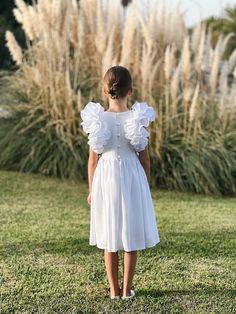 Elegant First Communion Dress For Spring, Elegant Spring First Communion Dress, Elegant White Princess Dress For Summer, Elegant White Summer Princess Dress, Elegant Princess Dress For First Communion In Spring, Fitted Dresses For First Communion In Spring, Summer Princess Bridesmaid Dress, Elegant Princess Dress With Ruffles For Garden Party, Fitted Princess Dress For Summer Wedding