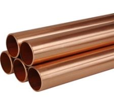 three copper pipes stacked on top of each other