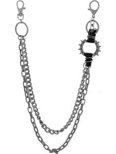 PRICES MAY VARY. SPIKE CIRCLE JEANS CHAIN: HAQUIL Punk Vintage Heavy Duty Belt Chains Hip Hop Trousers Jeans Chain with Lobster Clasps Jewelry for Men Women is a great accessory for adding a touch of style to your outfit. MATERIALS: Meticulously crafted from high-quality stainless steel. SIZE AND LENGTH: The outer layer chain measures approx. 16.5 inches/42cm in length, and the inner layer chain is approx. 13.7 inches/35cm (Do not include the length of the clasps and accessories at both ends), t Trouser Chain, Belt Chains, Lobster Jewelry, Hip Hop Trousers, Jeans Chain, Belt Jeans, Duty Belt, Punk Pants, Layer Chain