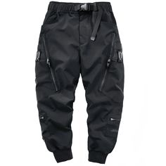 AIR BORNE Strap Trousers Pants For Man, Harem Pants Fashion, Cargo Pants Style, Tech Wear, Hip Hop Pants, Sweatpants Style, Rugged Men, Streetwear Hip Hop, Black Cargo Pants