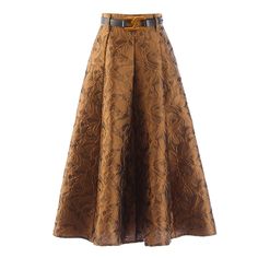 44504642519262|44504642552030|44504642584798|44504642617566 Brown Skirt For Fall, Elegant Brown Flared Skirt, Elegant Long Brown Skirt, Brown Lined Skirt For Fall, High Waist Brown Skirt, Elegant Brown Full Skirt Bottoms, Chic Brown Full Skirt, Brown Midi Skirt For Spring, High Waist Brown Party Skirt